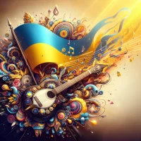Музична картинка для радіостанції UA: Українське радіо з українськими атрибутами