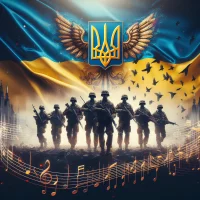 Музична картинка для радіостанції БАЙРАКТАР з українськими атрибутами